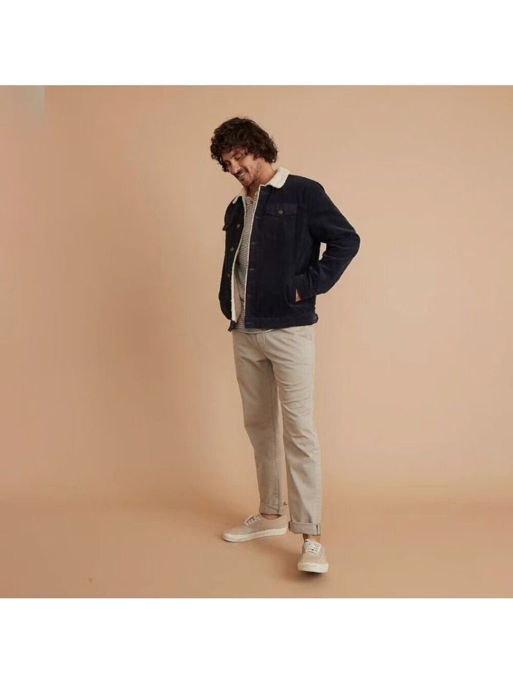 Marine LayerBoise Cord Sherpa Trucker in Sky Captain - Picture 2 of 9